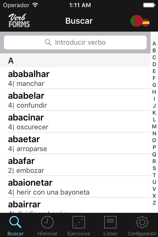 VerbForms Português screenshot 2