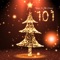 Enjoy an interactive 3D Christmas countdown scene with a snowfall of lights and a Christmas tree made of colorful lights