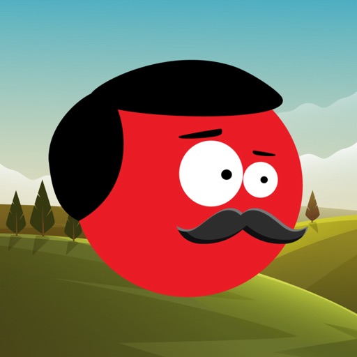 Red Ball Mr Mustache Icon
