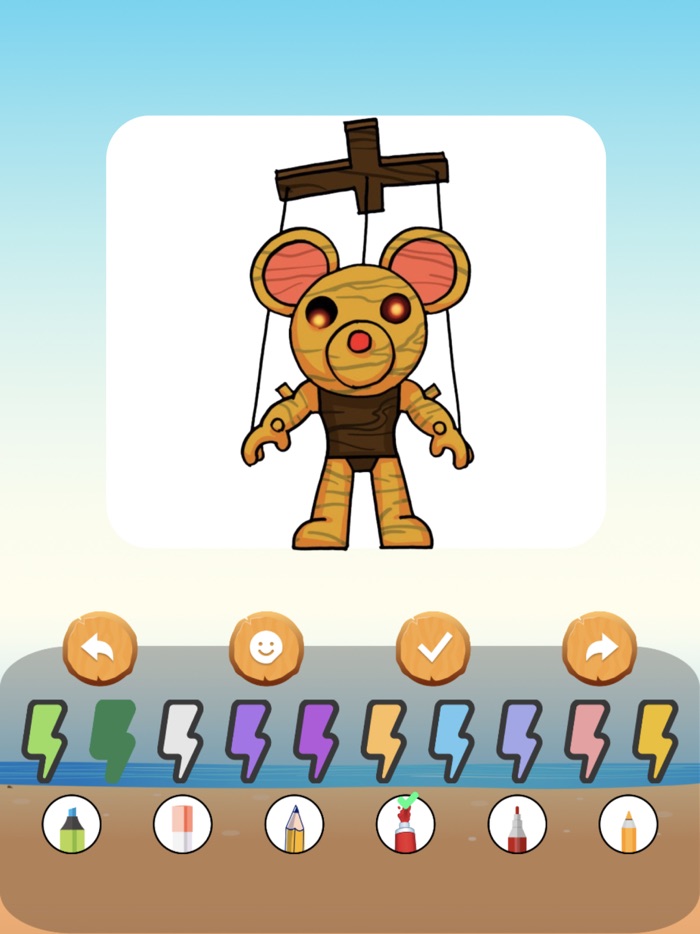 Piggy coloring Number Puzzle