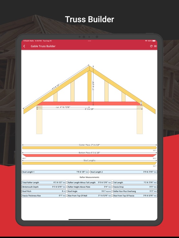 RedX Roof - Rafter Calculator screenshot 4