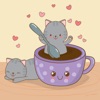 Cats and Coffee Lovers Stickers Pack