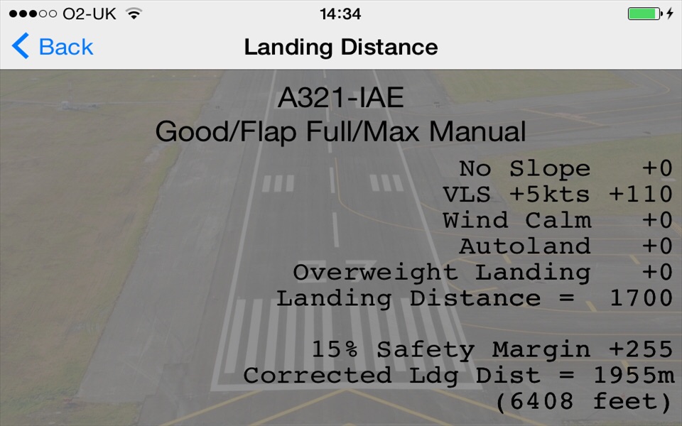 A319/320/321 Landing Dist Calc screenshot 2