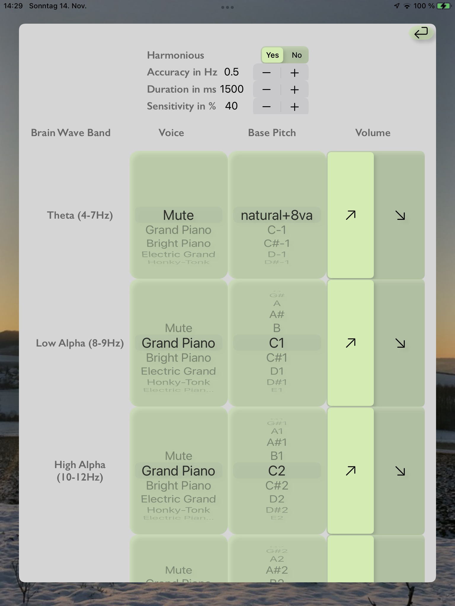 IntelliCalm brainwave music screenshot 2