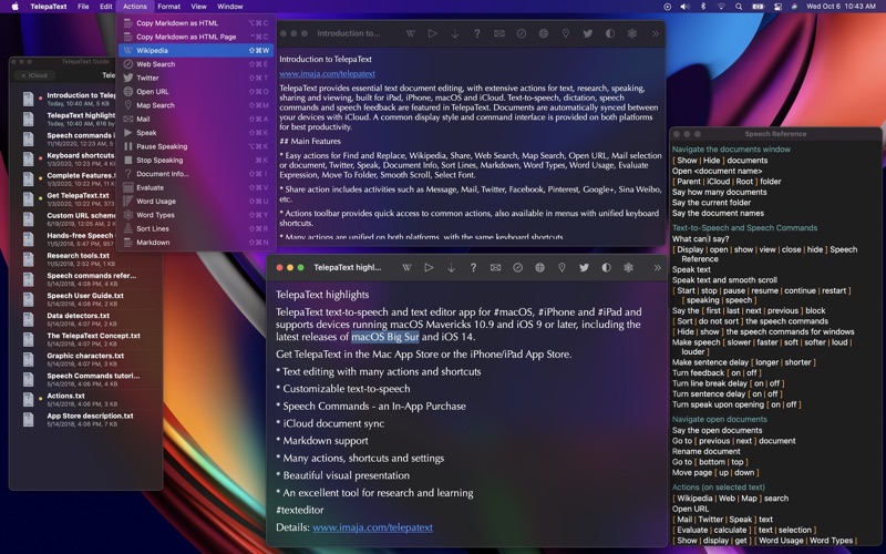 TelepaText - editor, speech