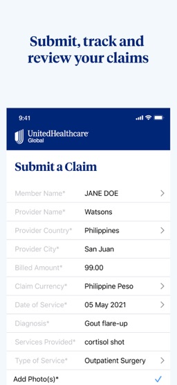 UHC Global app screenshot