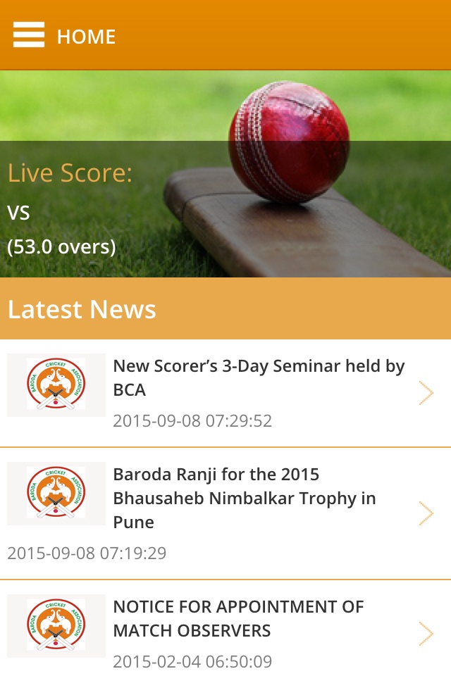 Baroda Cricket Association screenshot 3