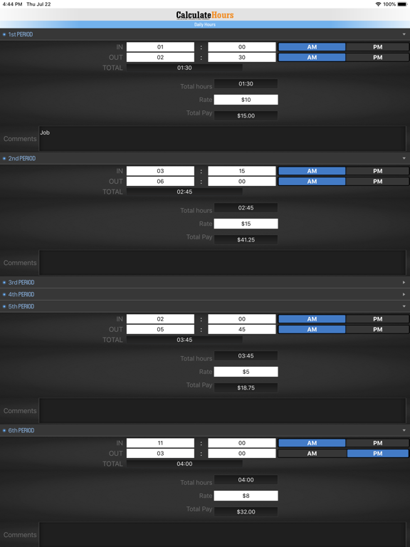 Calculate Hours Worked screenshot 2