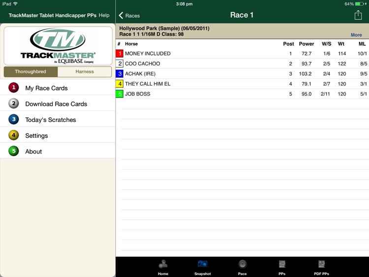 TrackMaster Tablet Handicapper