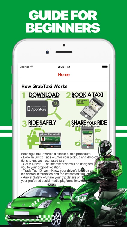App for Grab Taxi Drivers