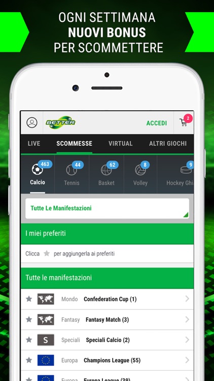 Better Scommesse Sportive Live e Quote Calcio screenshot-0