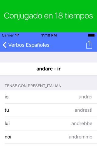 Italian Verb Conjugator Pro screenshot 3