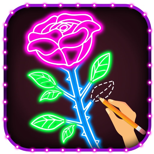 How to Draw Glow Flower Step by Step for Beginners iOS App