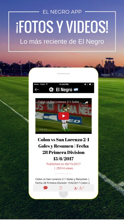 El Negro App - Fútbol de Santa Fe, Argentina