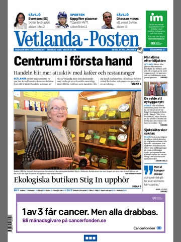 Vetlanda-Posten e-tidning screenshot 2