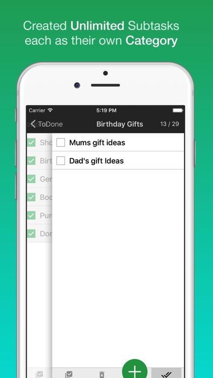 ToDone - Simple Todo List with Unlimited Subtasks