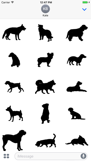 Silhouettes of dogs