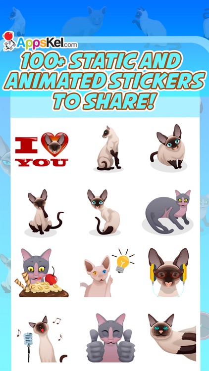 Siamese Cat Emoji – Stickers for Text Messages Pro