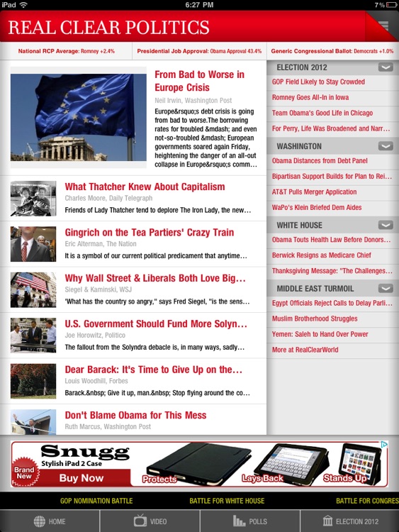 Real Clear Politics for iPad