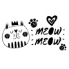 Black and White CAt LOVe Stickers