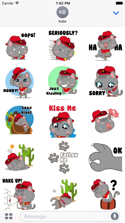 Kitty Cowboy Stickers for iMessage