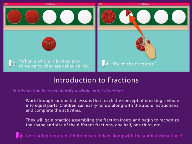 Preschool Fractions - Montessori Math for Kids(圖2)-速報App