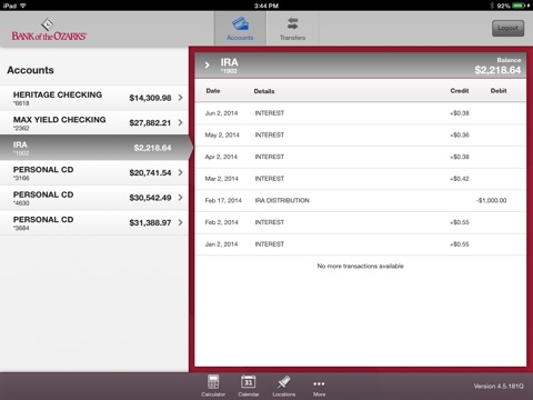 Bank of the Ozarks Mobile for iPad screenshot 3