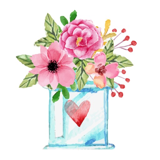 Watercolor Love, Gifts & Quotes Stickers icon