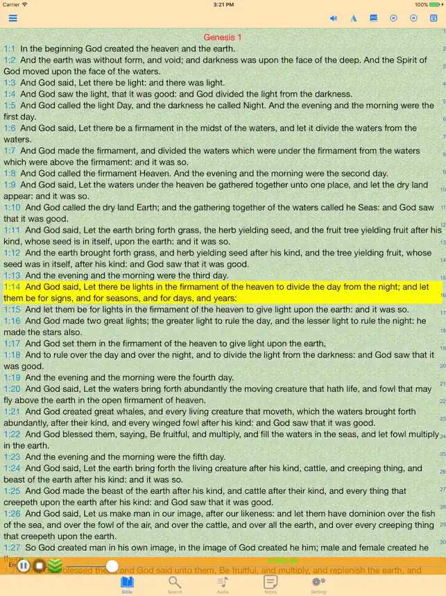 Στιγμιότυπο 1 Rey James Version RV Santa Biblia Libro de Audio iphone