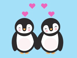*** Cute Couple Animals Sticker with many images very beautiful, funy and cute