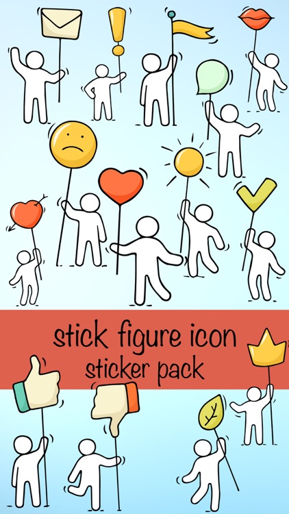 Stick Figure Emoji Icon Sticker Pack