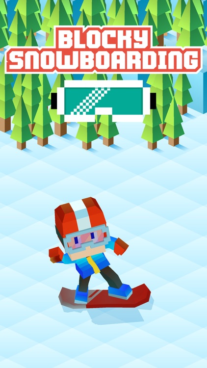 Blocky Snowboarding - Endless Arcade Runner screenshot-0
