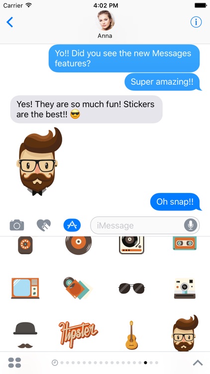 Hipster Sticker Pack for iMessage