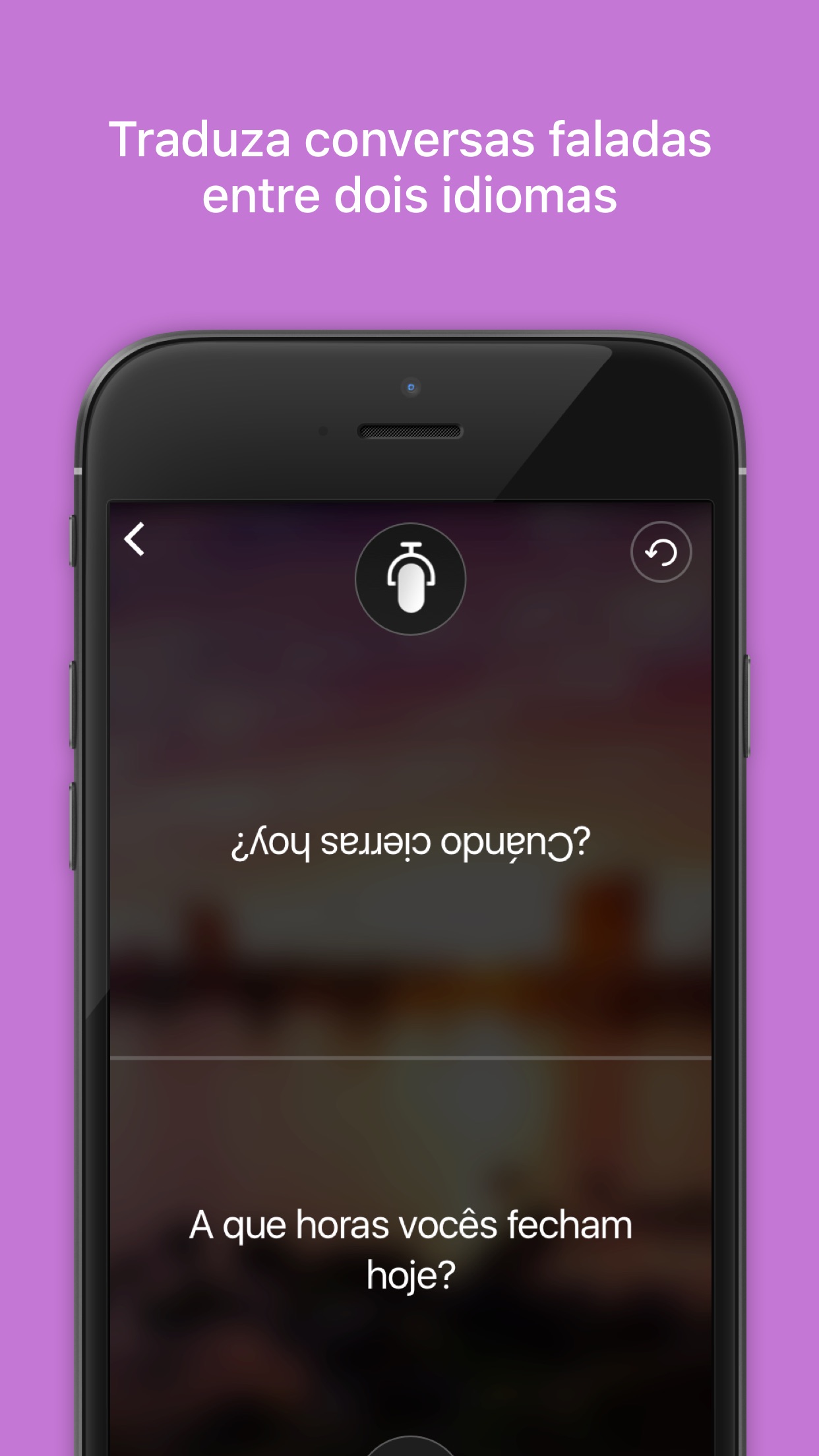 Screenshot do app Tradutor da Microsoft