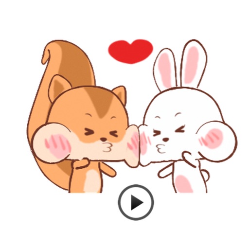 Animated Happy Rabbit and Squirrel Stickers icon