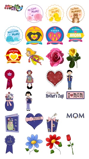 Mother’s Day Stickers #1-Illustrated and Photo Art(圖1)-速報App