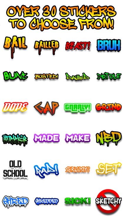 Skater Words - Text Stickers For Sk8rs