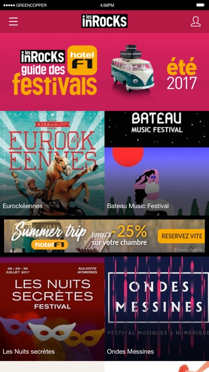 Guide des Festivals inRocKuptibles avec HotelF1