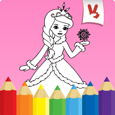 Princess coloring book for kids - Draw & Paint