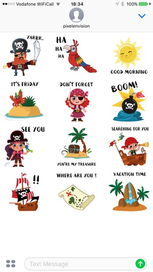 Animated Pirate Stickers