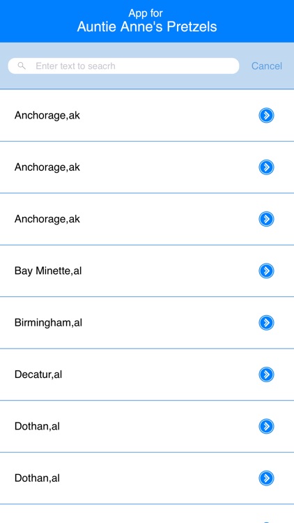 App for Auntie Anne's Pretzels
