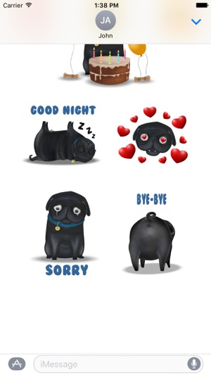 Black Pug Emoji Stickers(圖5)-速報App