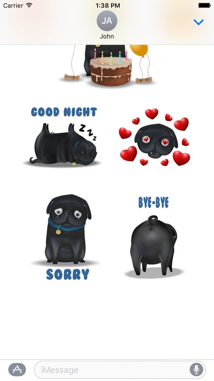 Black Pug Emoji Stickers screenshot-4