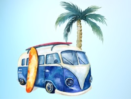 Head out to the beach and invite your friends to join you with Surfs Up Summer Vacation Beach Sticker Pack for iMessage