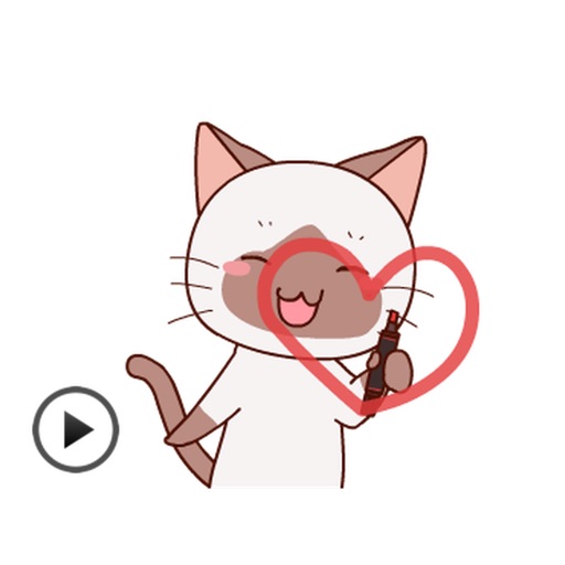 Cat and Love - Animated Sweet Sticker icon