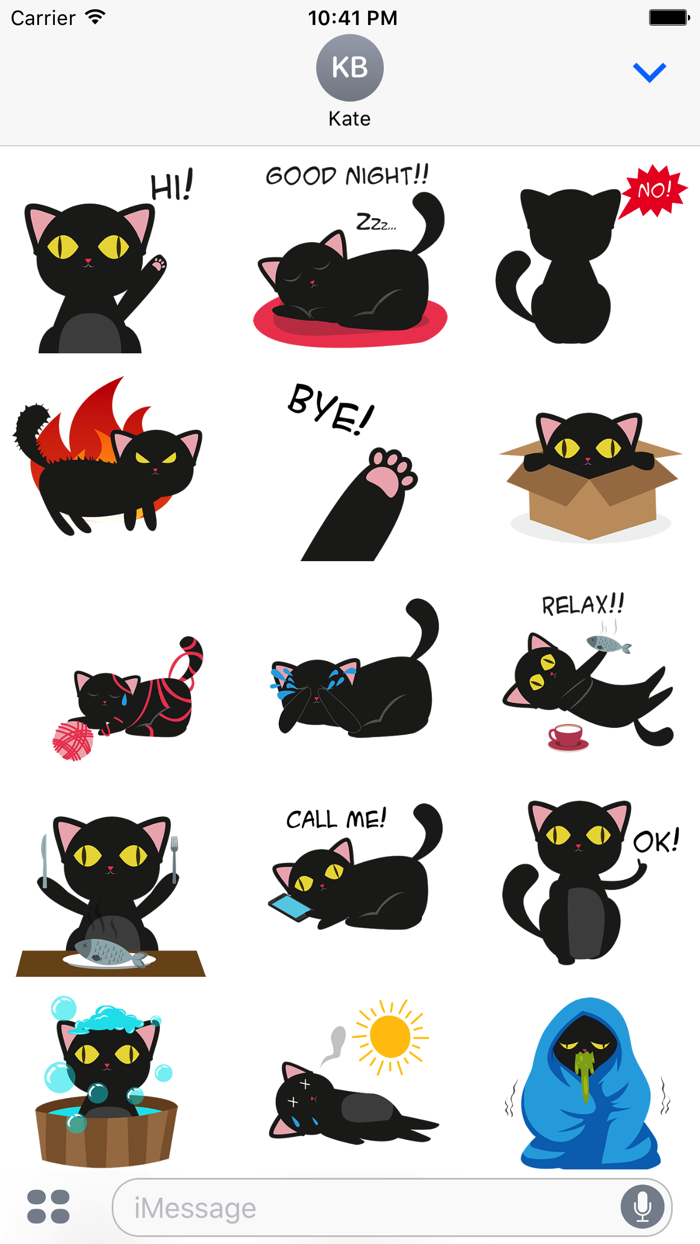 Animated BLACk CAt Stickers