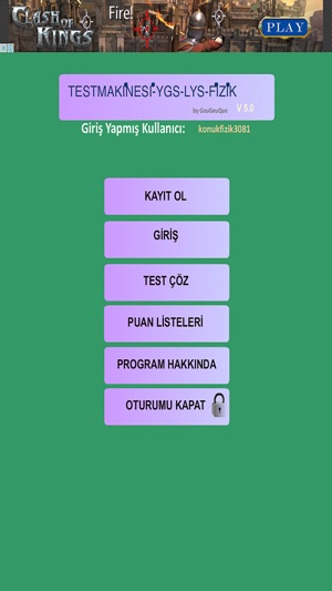 TestMakinesi Fizik