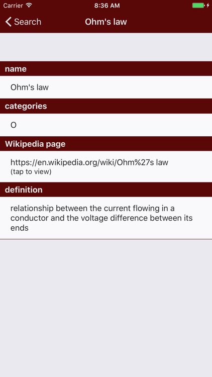 The Classical Physics App: A Complete Dictionary