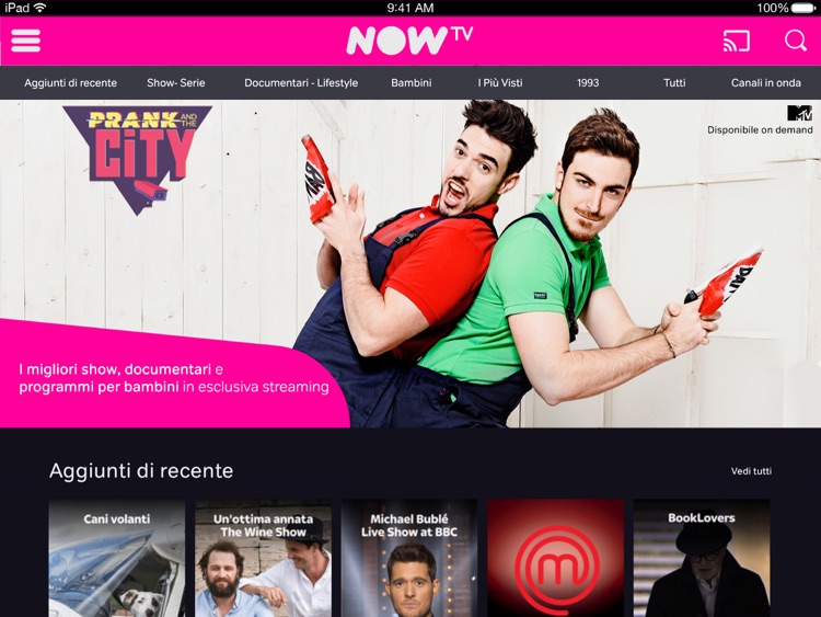 NOW TV per iPad