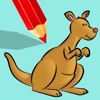 Paint Animal Kangaroo Cartoon Coloring Book Games